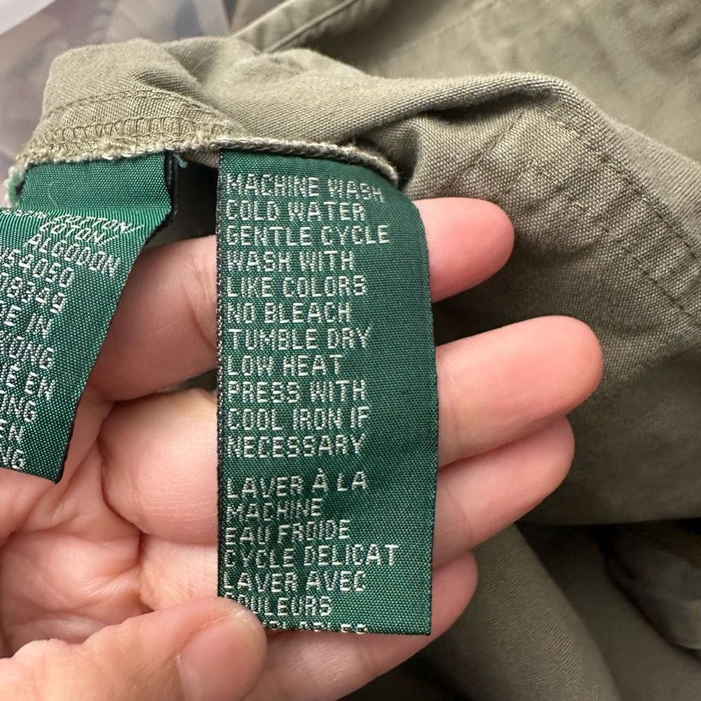 LAUREN‎ Ralph Lauren Women’s Vintage Fishing Utility Vest Olive green sz L - Picture 8 of 9